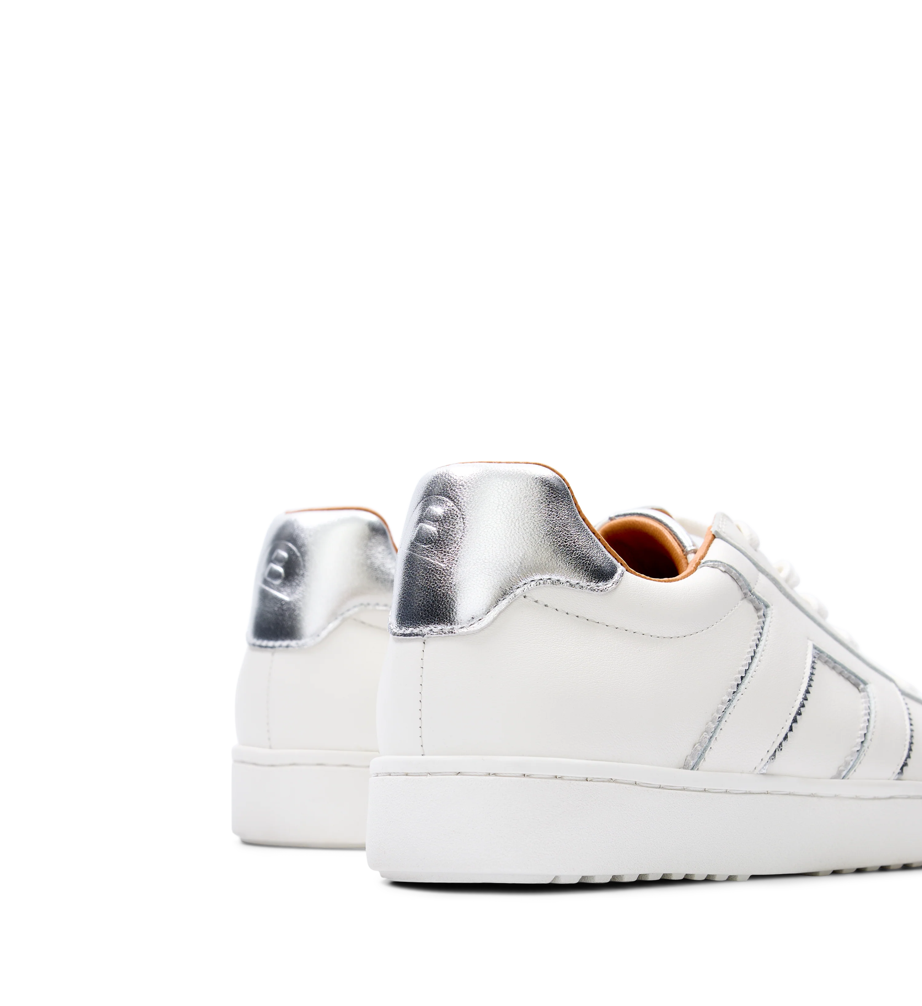 Carib White & Silver Leather Sneakers