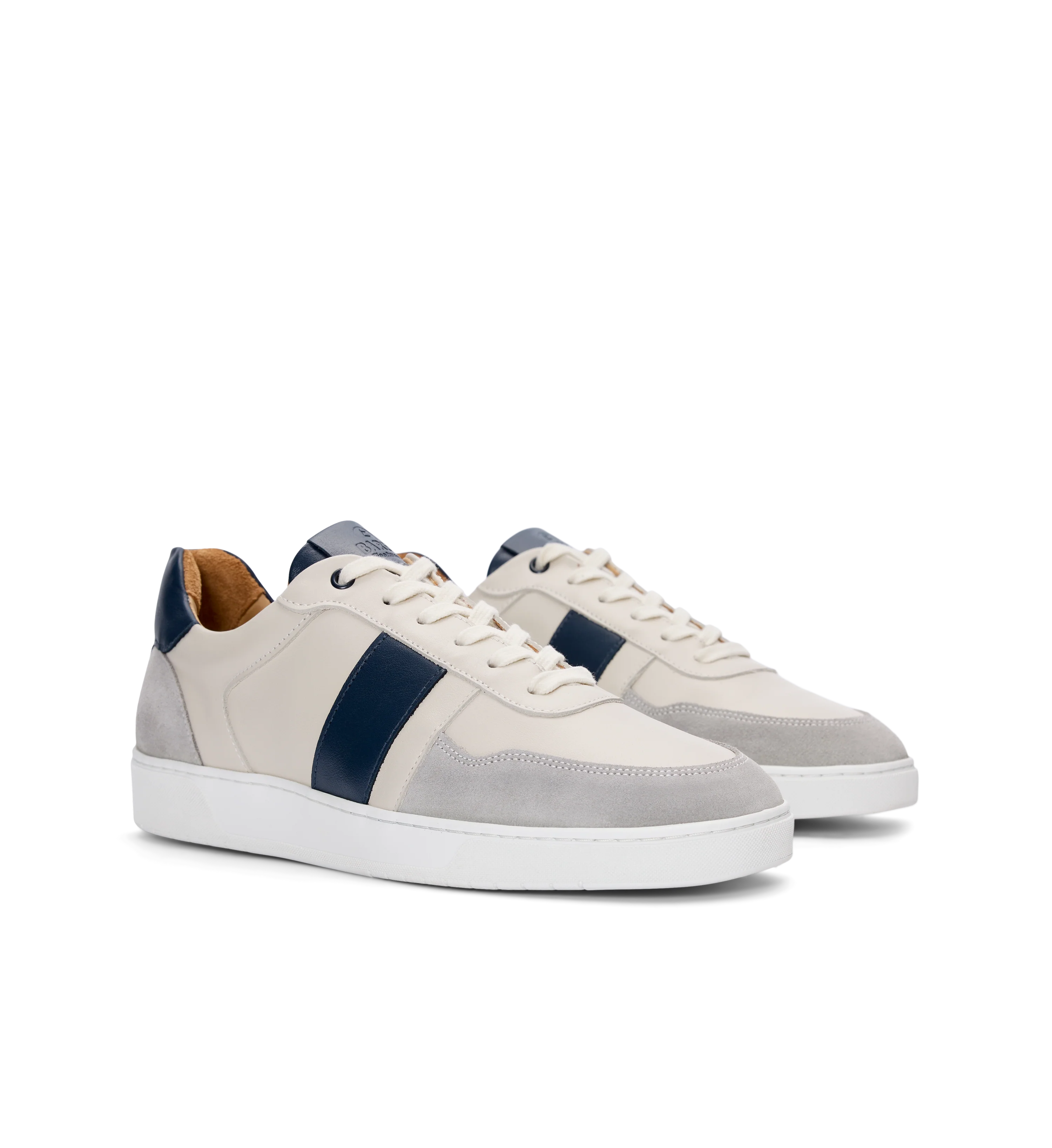 Caesium Ecru & Navy Leather Men's Sneakers