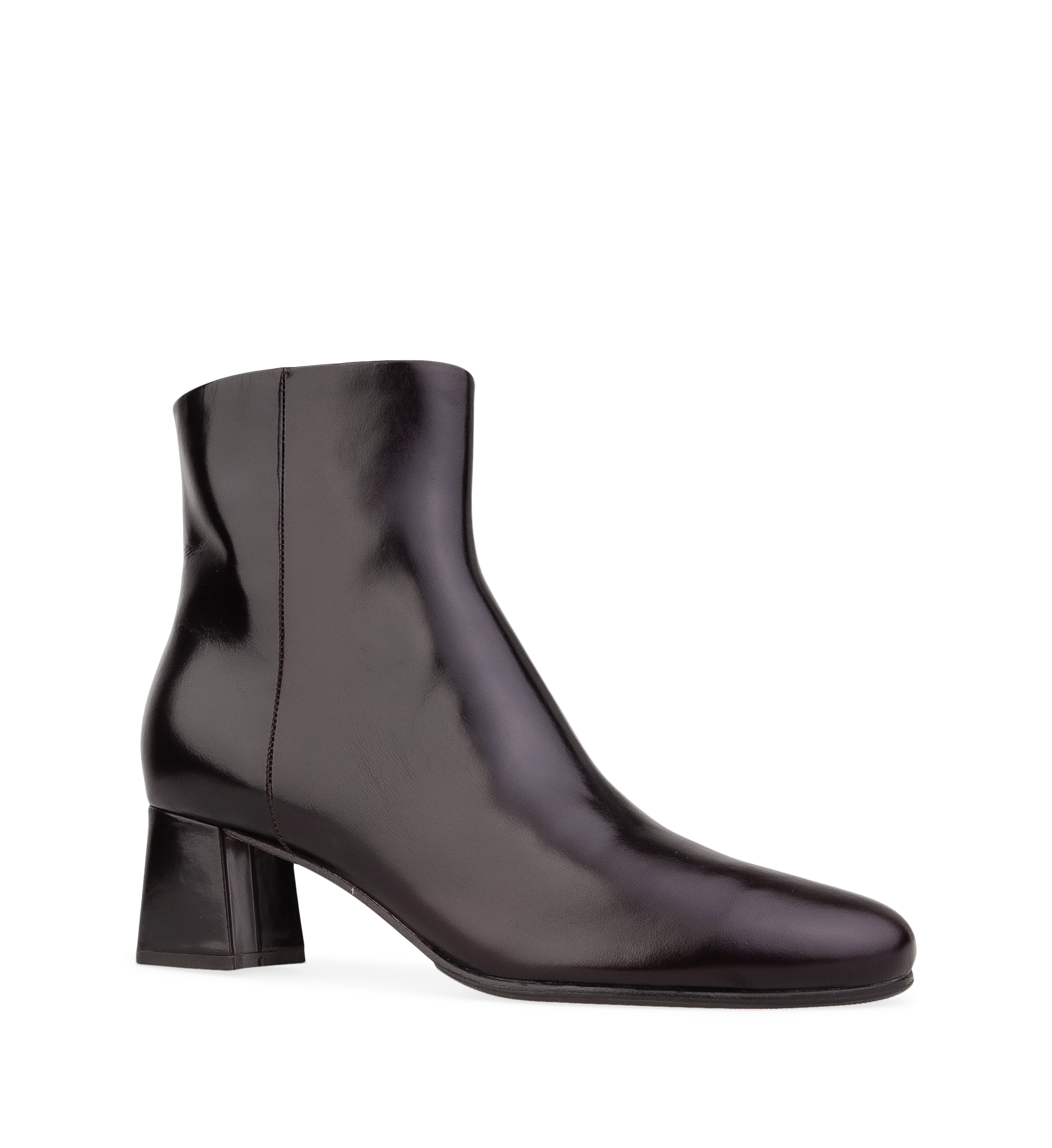 Tachuri Dark Oak Boxed Leather Ankle Boots