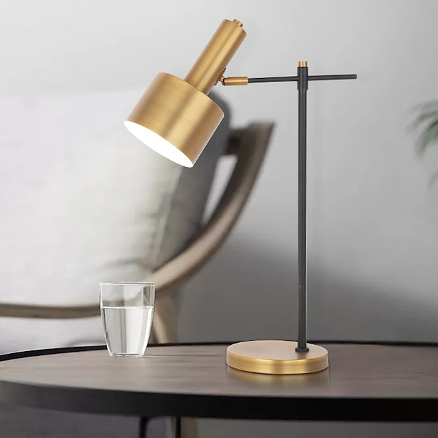 Desk Lamp for Reading LED 22.25 Metal Table Lamp Light for Office Bedroom Study Room Living Room Nightstand Bedside Lamps Brass Gold Accent Finish 5W Bulb Included