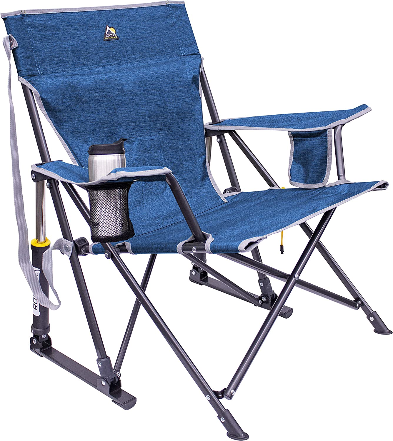 Outdoor Freestyle Rocker Portable Rocking Chair & Outdoor Camping Chair, ergonomic Nylon, Indigo Blue