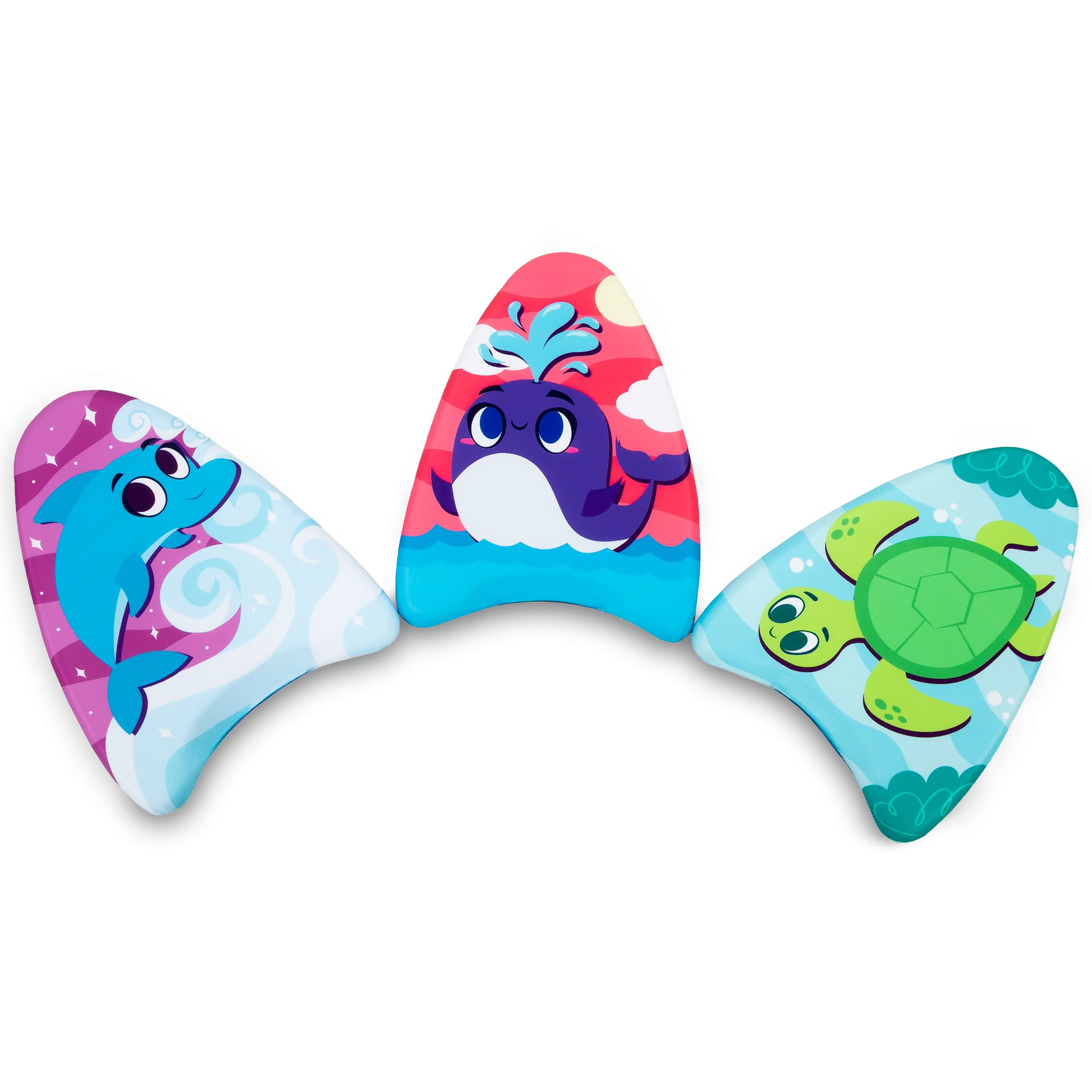 Clearance - 3 Pack Learn-to-Swim Kickboard,  Whale, Dolphin, & Turtle