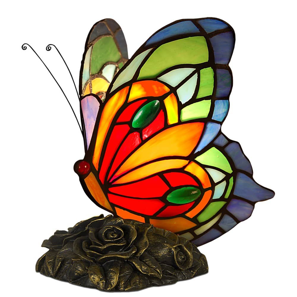 Tiffany Butterfly Lamp, Tiffany Butterfly Abatjour in Various Colors