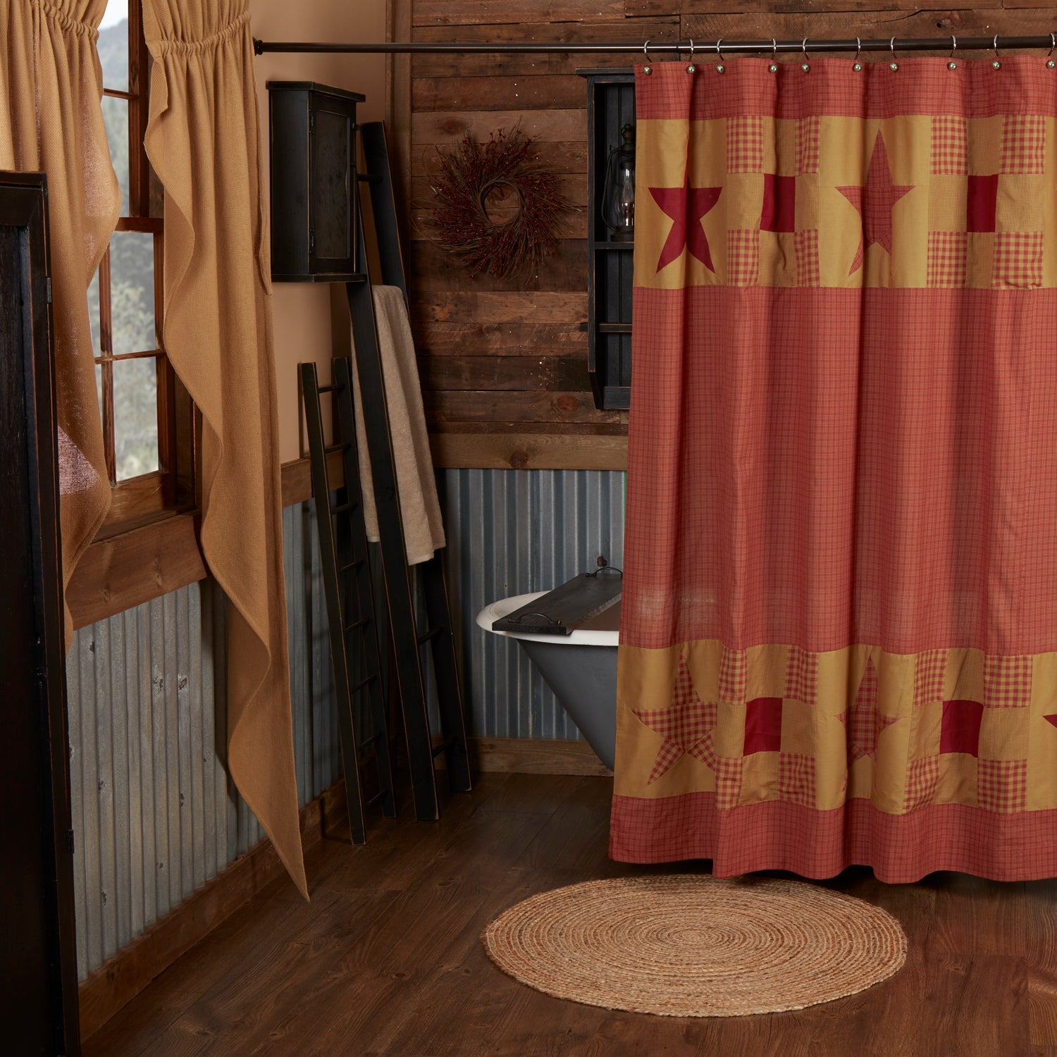Ninepatch Star Shower Curtain