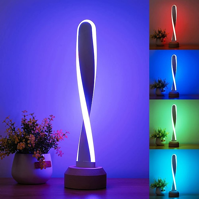 Table Lamp RGB Wood Lamp Bedside Lamp 16 Color Conversion Lamp or Three Color Lamp Optional Natural Beech Night Lamp in Living Room and Bedroom Creative Home Decoration USB 5V