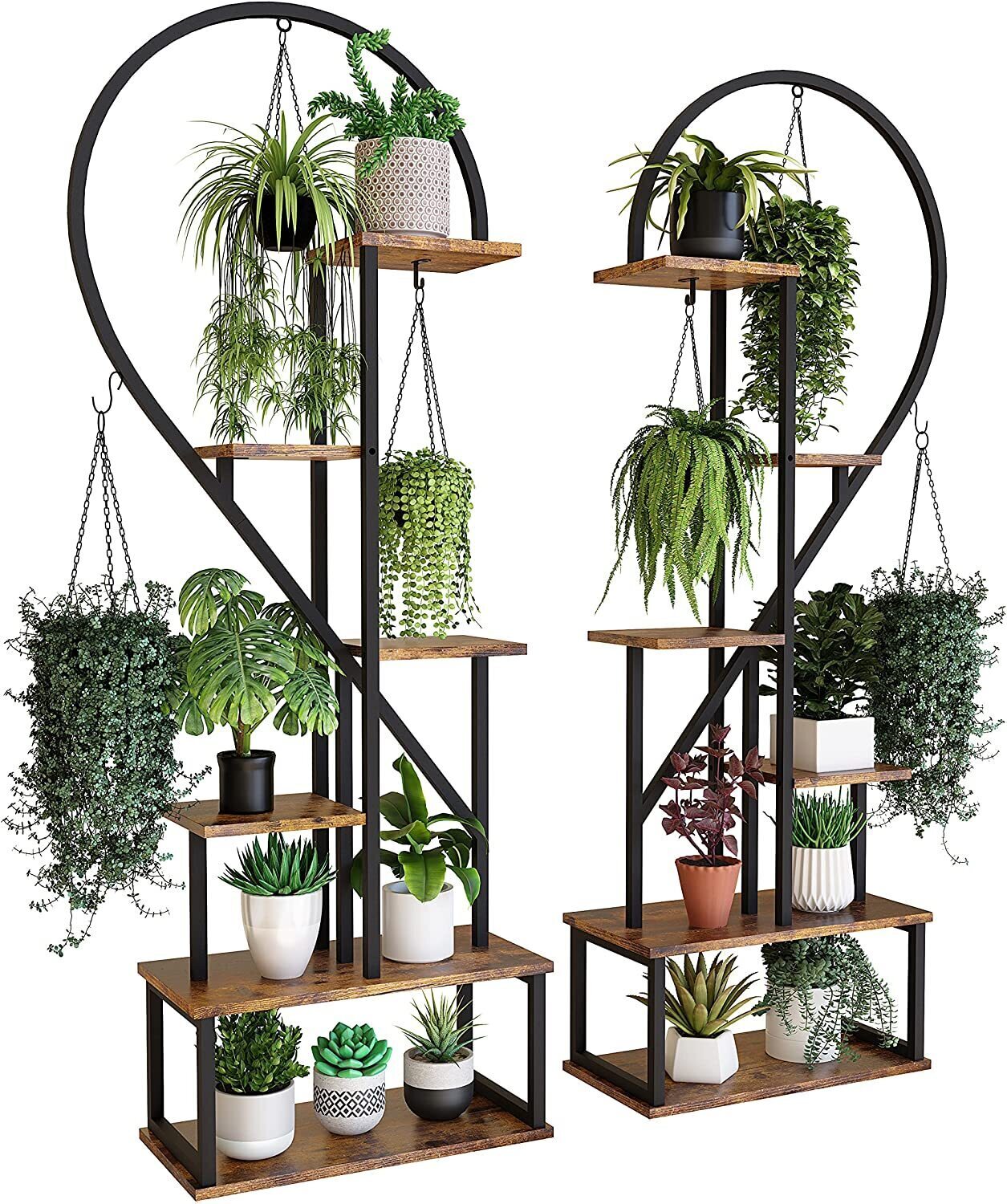 Creative heart-shaped ladder plant frame