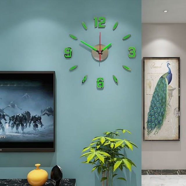 Luminous DIY Clock Home Simplicity Silent Fashion Wall Clock Living Room Creative Wall Stickers Bedroom Wall Clock