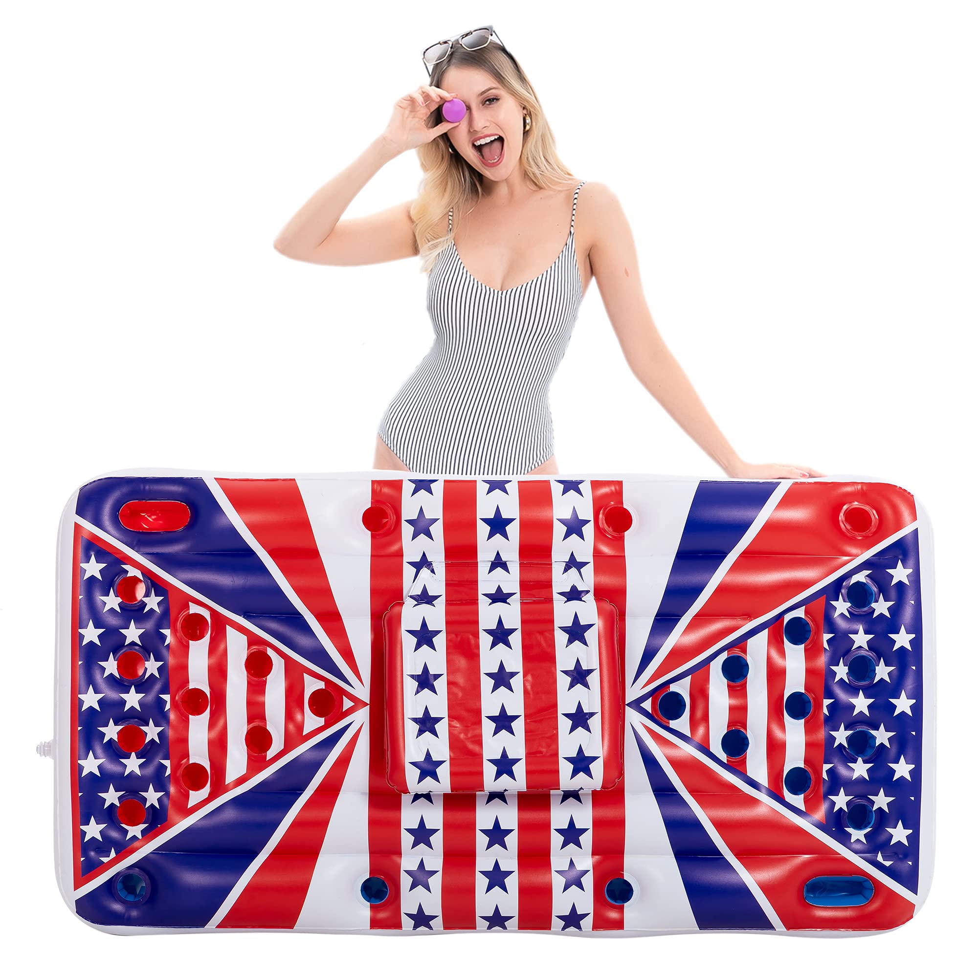 Clearance - American Flag Beer Pong Cooler, 1 Pack