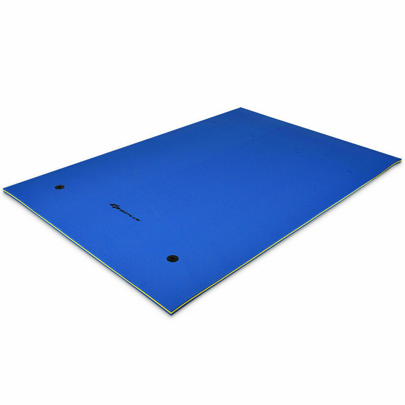 9' x 6' 3 Layer Tear-Resistant XPE Foam Floating Water Pad for Beach Water Recreation