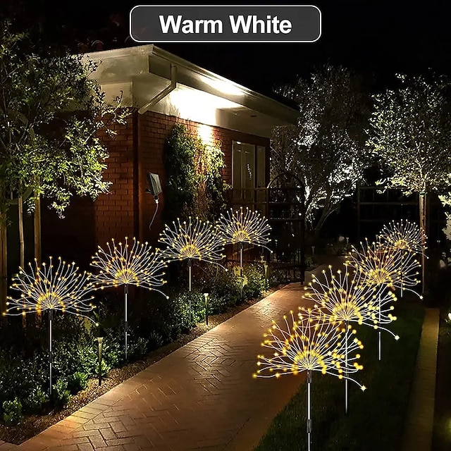 Solar Fireworks Lights 90/120/150/200 LEDS Outdoor DIY Solar Lights Garden Decorative Lights Waterproof Fairy Lights Lawn Lights
