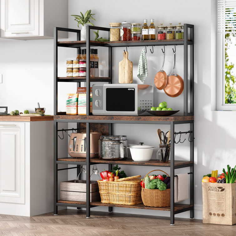 5-tiers Baker's Rack with Hooks for Kitchen