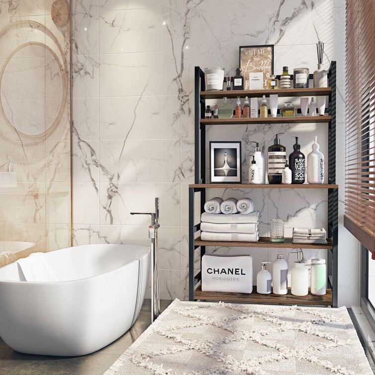 Breagha 31.5'' Wrought Iron Standard Baker's Rack with Microwave Compatibility