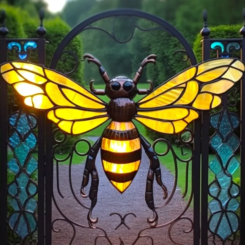 Last day 75% OFFColorful glass bee door