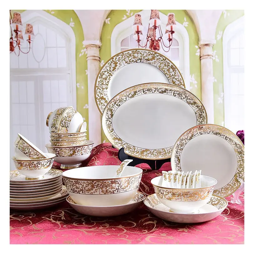 58pcs deluxe ceramic tableware set