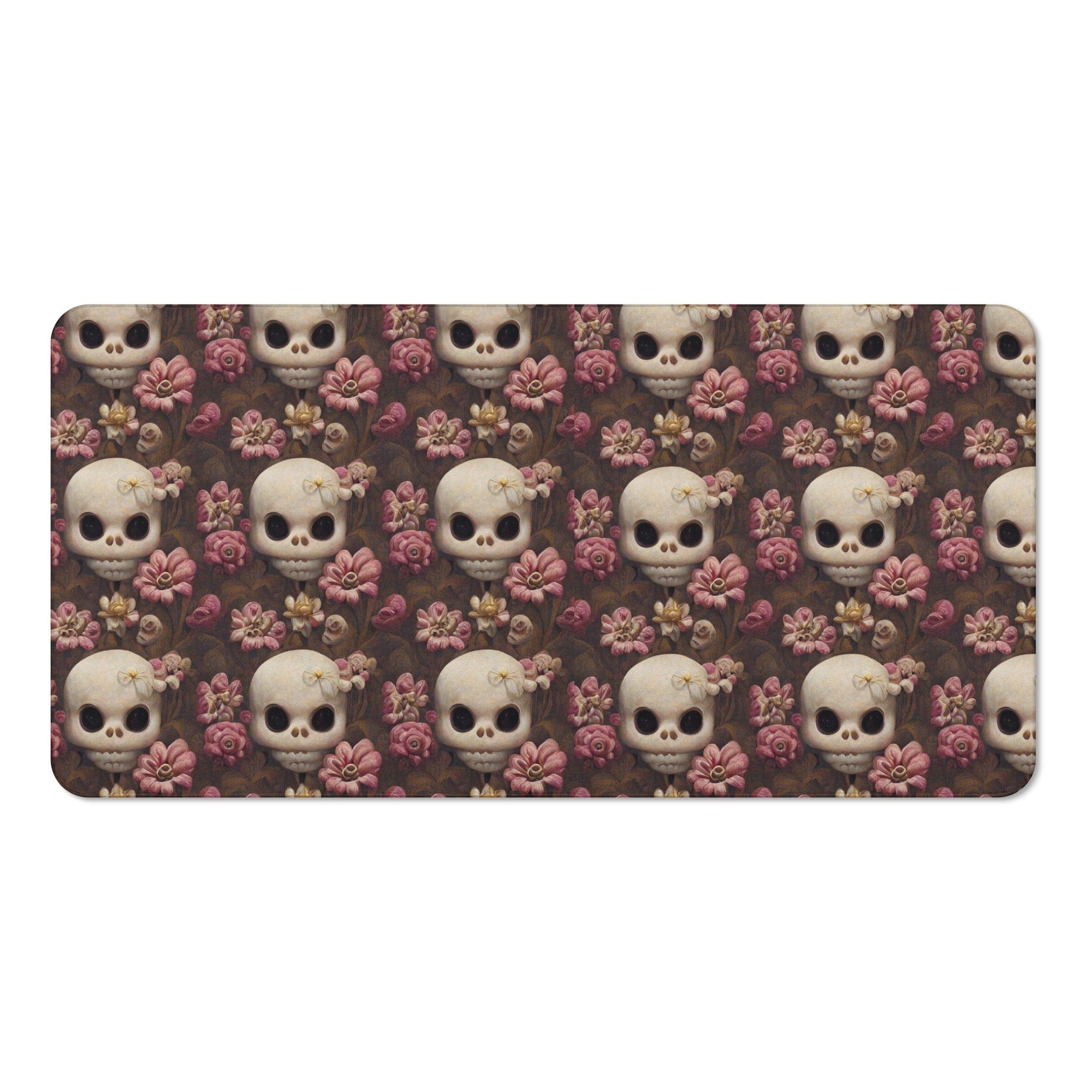 Skulls Pink Flowers Bath Towel