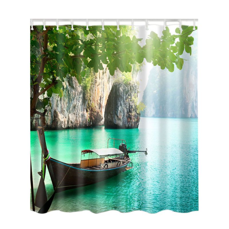 Bamboo Forest /Colorful Tree /  Deer / Vessel / Stone Waterproof Shower Curtains bathroom-1 Creative Polyester Bath Curtain