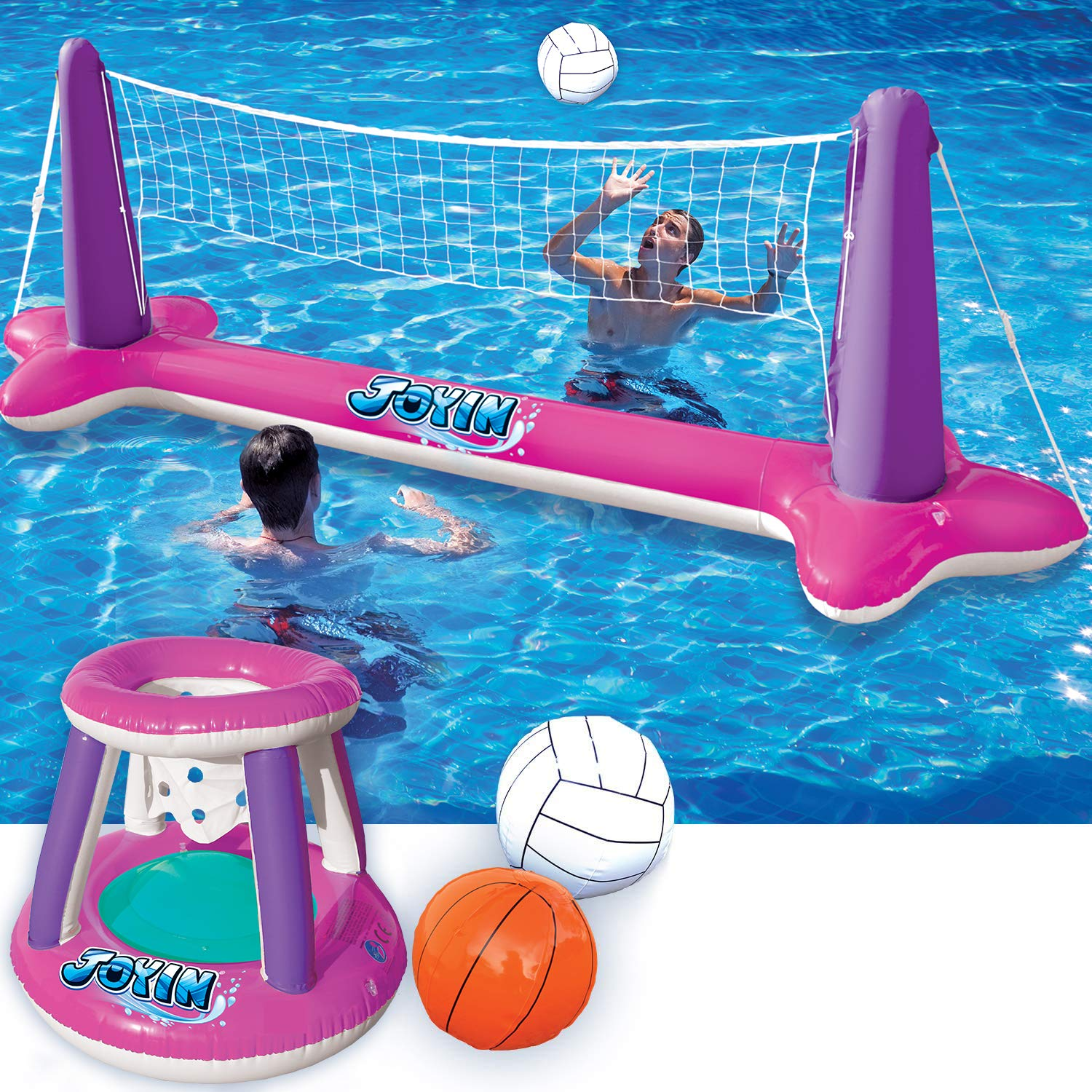 Clearance - Inflatable Basketball & Volleyball Pink
