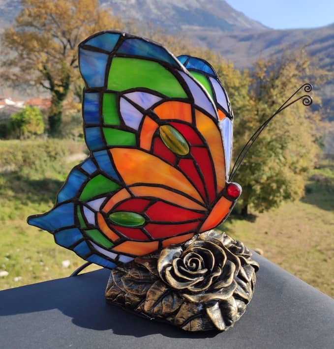 Tiffany Butterfly Lamp, Tiffany Butterfly Abatjour in Various Colors