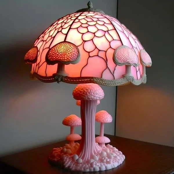 70%  OFF - Stained Glass Plant Series Table Lamp-Pink