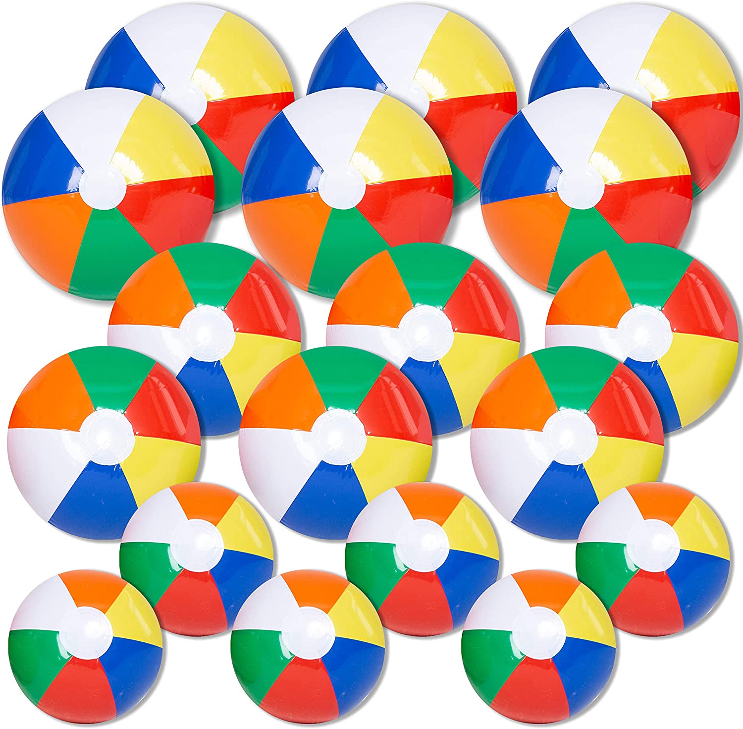 clearance sale - Rainbow Beach Balls, 18 Pack