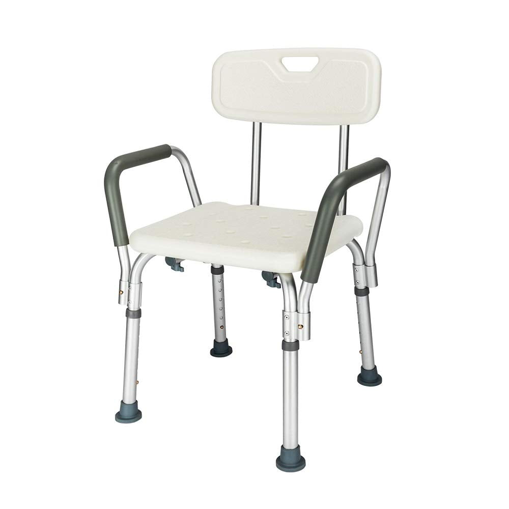 450lbs Shower Chair Bath Chair With Safety Steel Fram No-Slip Adjustable Bathroom Bathtub Chair With Durable Back and Arms