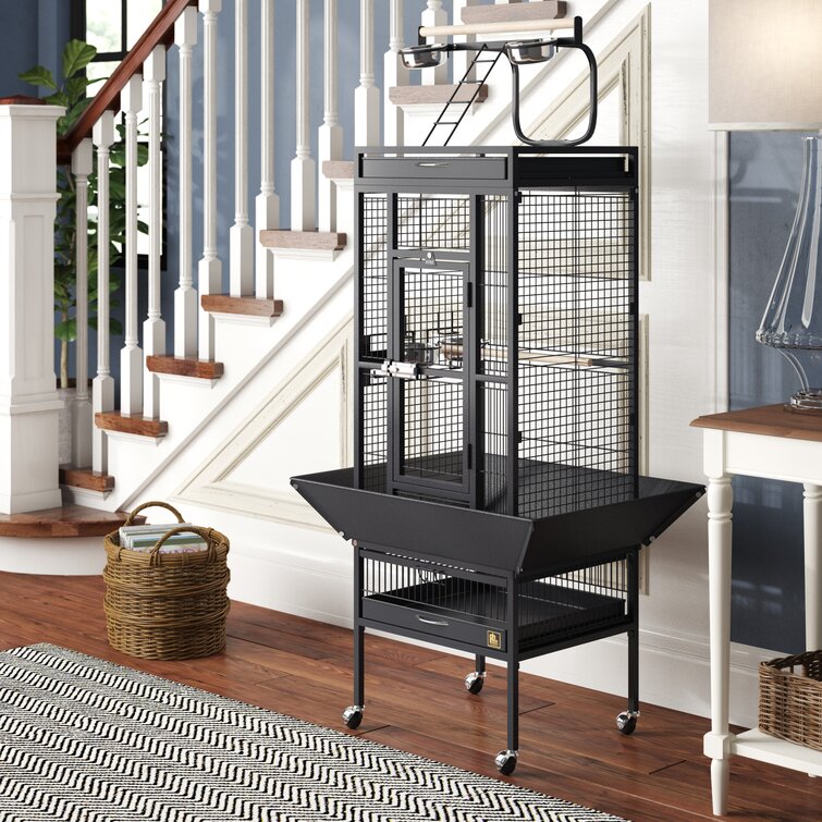 Bremer Steel Play Top Floor Bird Cage with Wheels