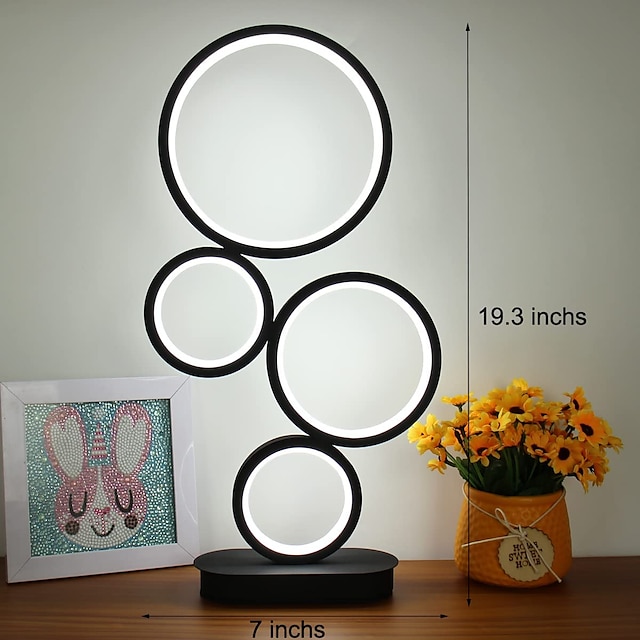 LED Table Lamp Black Modern Dimmable Bedside Table Lamp 18W 3 Color Modes Applicable to Living Room Bedroom Office Bedside Cabinet and Bookcase