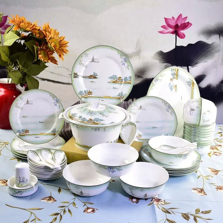 58pcs deluxe ceramic tableware set