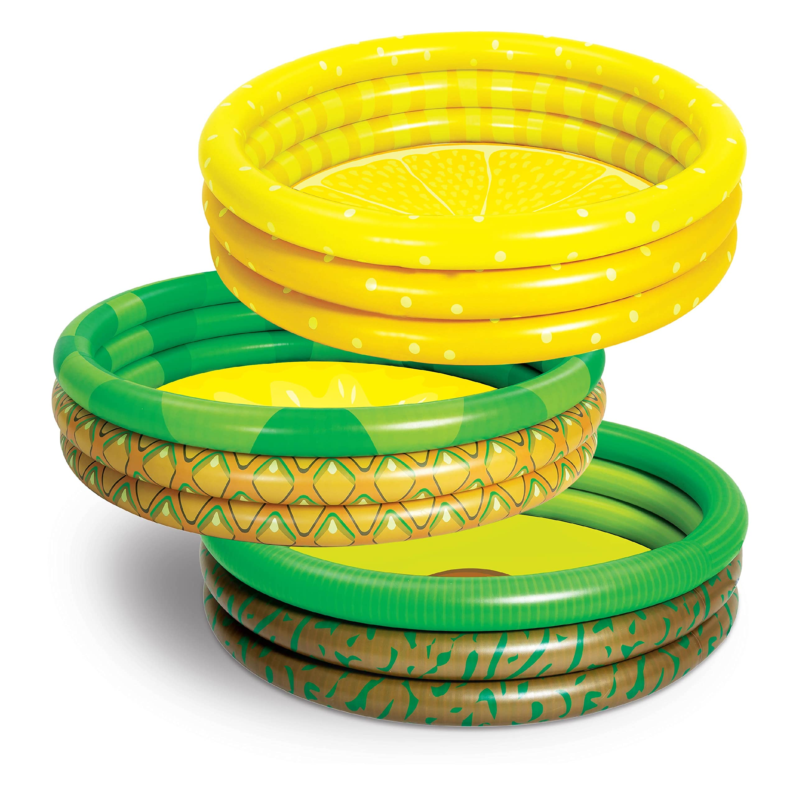 Clearance - 45in Lemon & Pineapple & Avocado Inflatable Kiddie Pool Set, 3 Pack