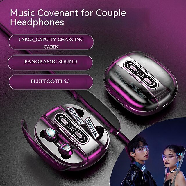 M56 True Wireless Headphones TWS Earbuds In Ear Bluetooth 5.3 Waterproof IPX7 LED Power Display for Apple Samsung Huawei Xiaomi MI  Travel Entertainment