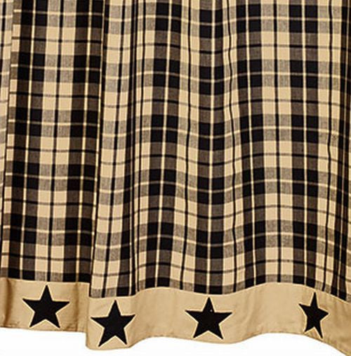 Black Farmhouse Star Shower Curtain