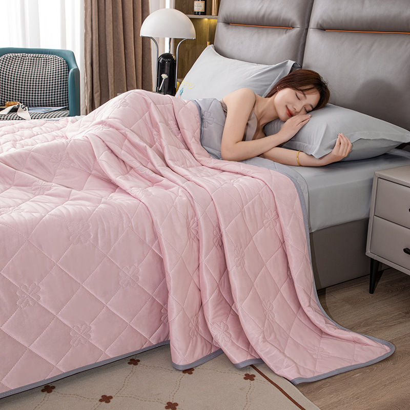 Summer Solid Color Ice Silk Cooling Blanket