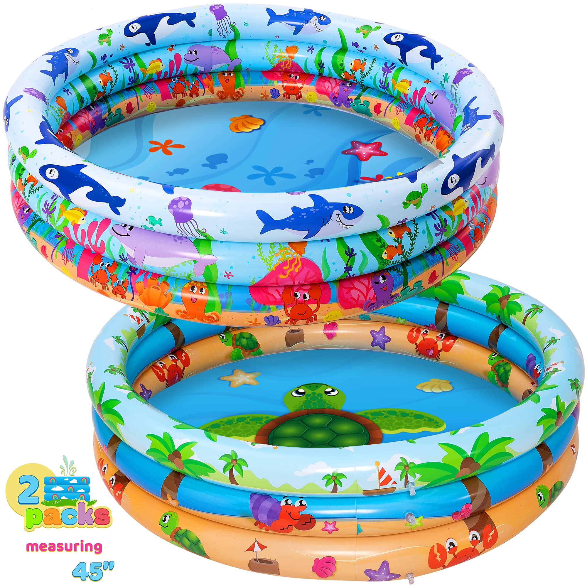 clearance sale - Beach Inflatable Kiddie Pool, 2 Pieces