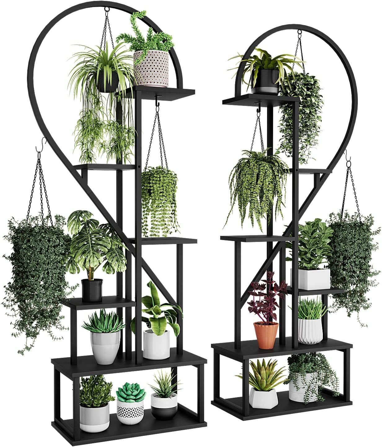 Creative heart-shaped ladder plant frame