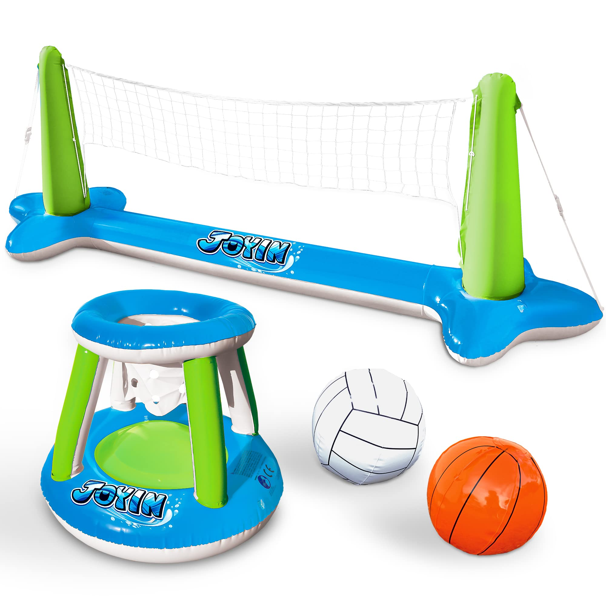 Clearance - Inflatable Basketball & Volleyball Green & Blue
