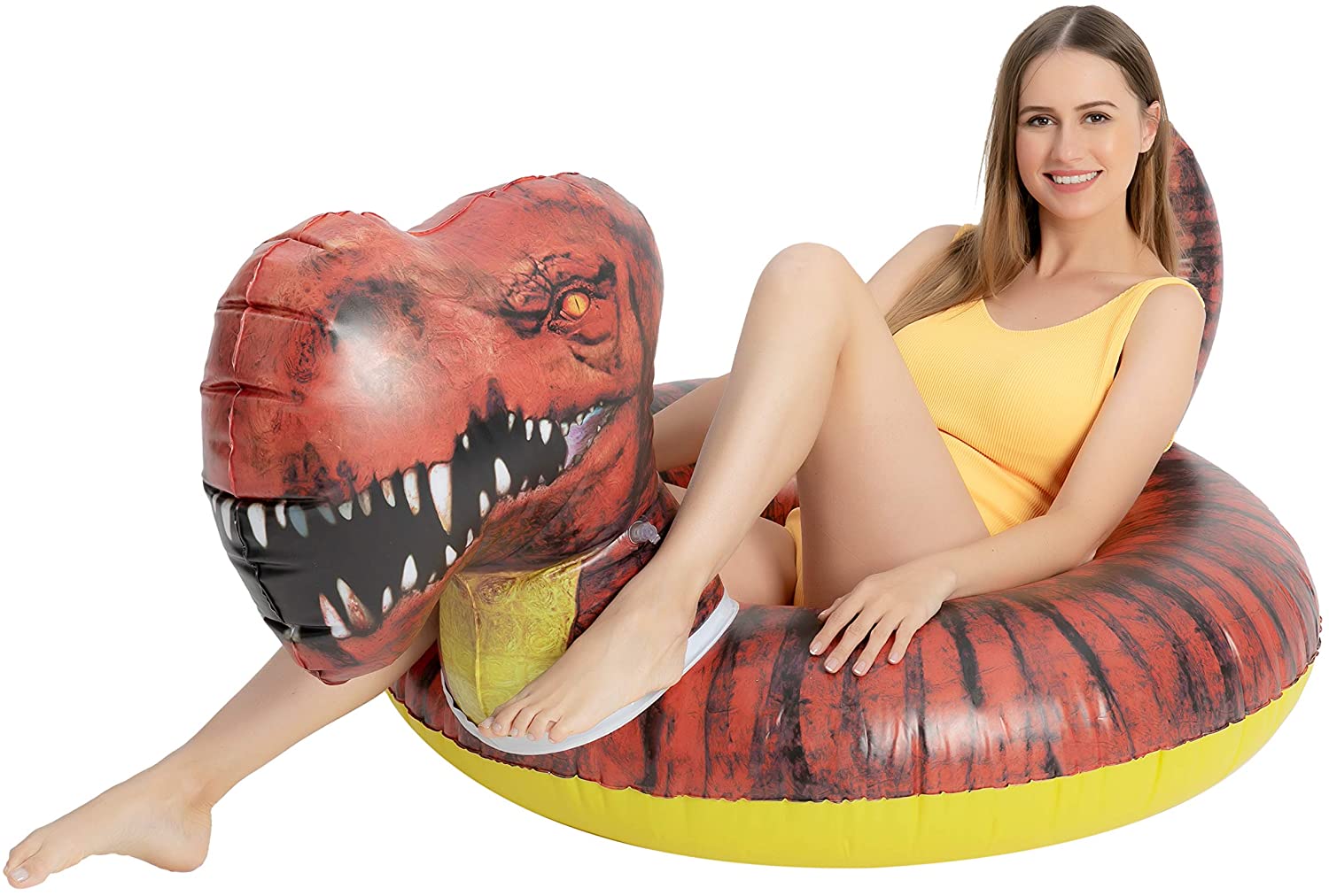 Clearance - Inflatable T-Rex Pool Tube (Brown)