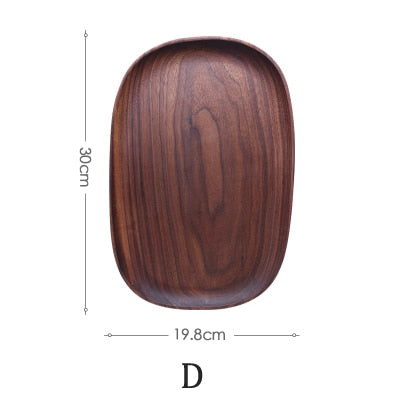 Wooden Irregular Oval Solid Pan Plate