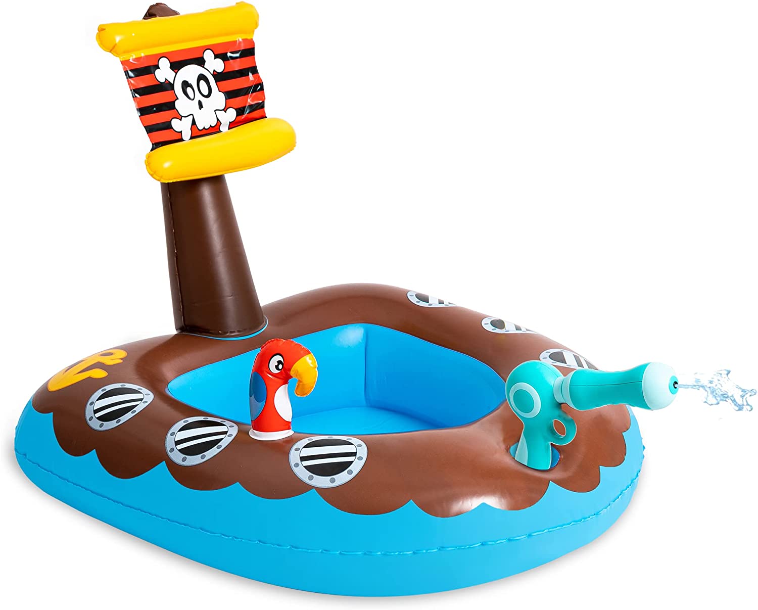 Clearance - Inflatable Pirate Ship Float with Water Gun
