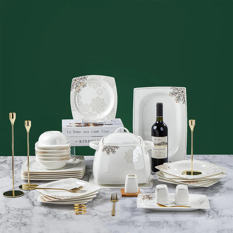 58pcs deluxe ceramic tableware set