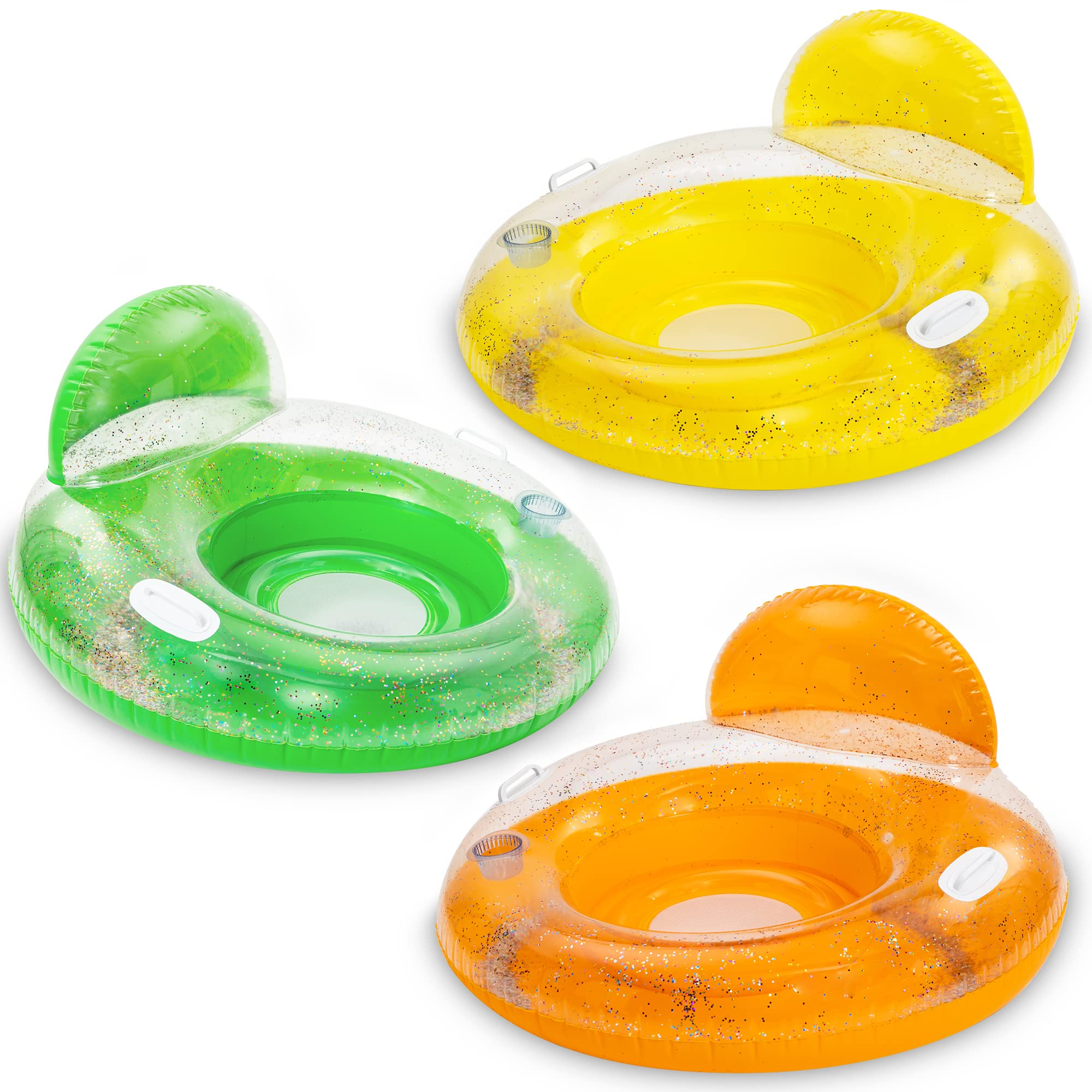 Clearance - Glitters Inflatable Pool Lounger Float, 3 Pack