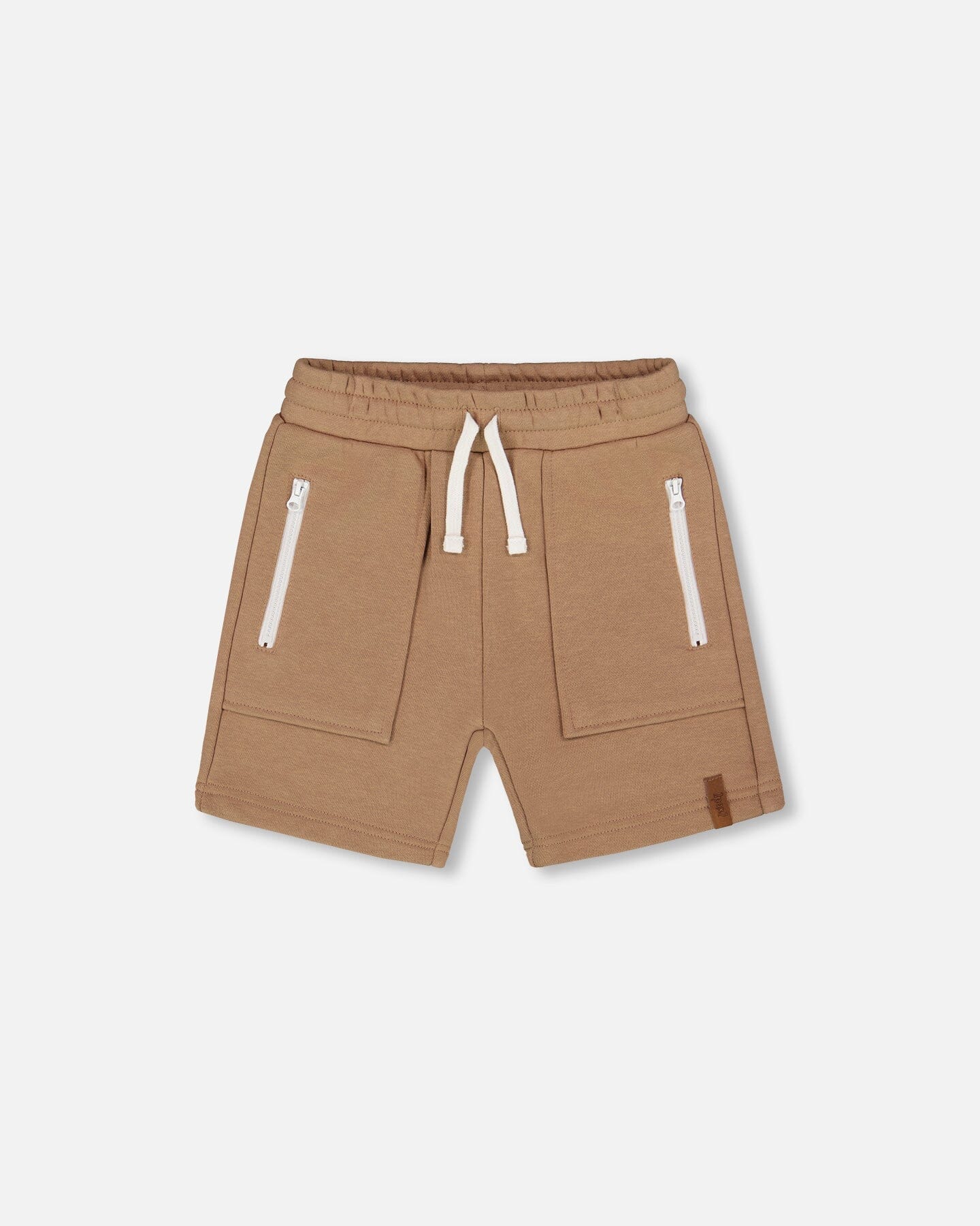 French Terry Zip Pocket Shorts Beige