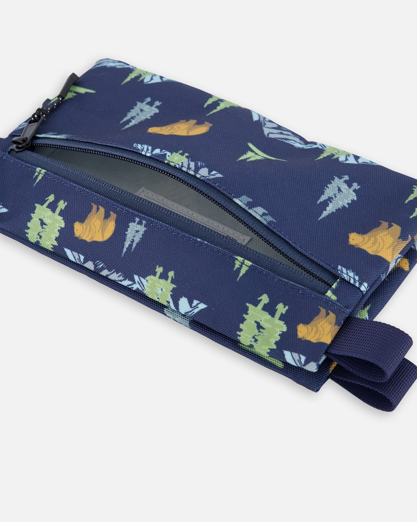Double Pencil Case Navy Animal Print