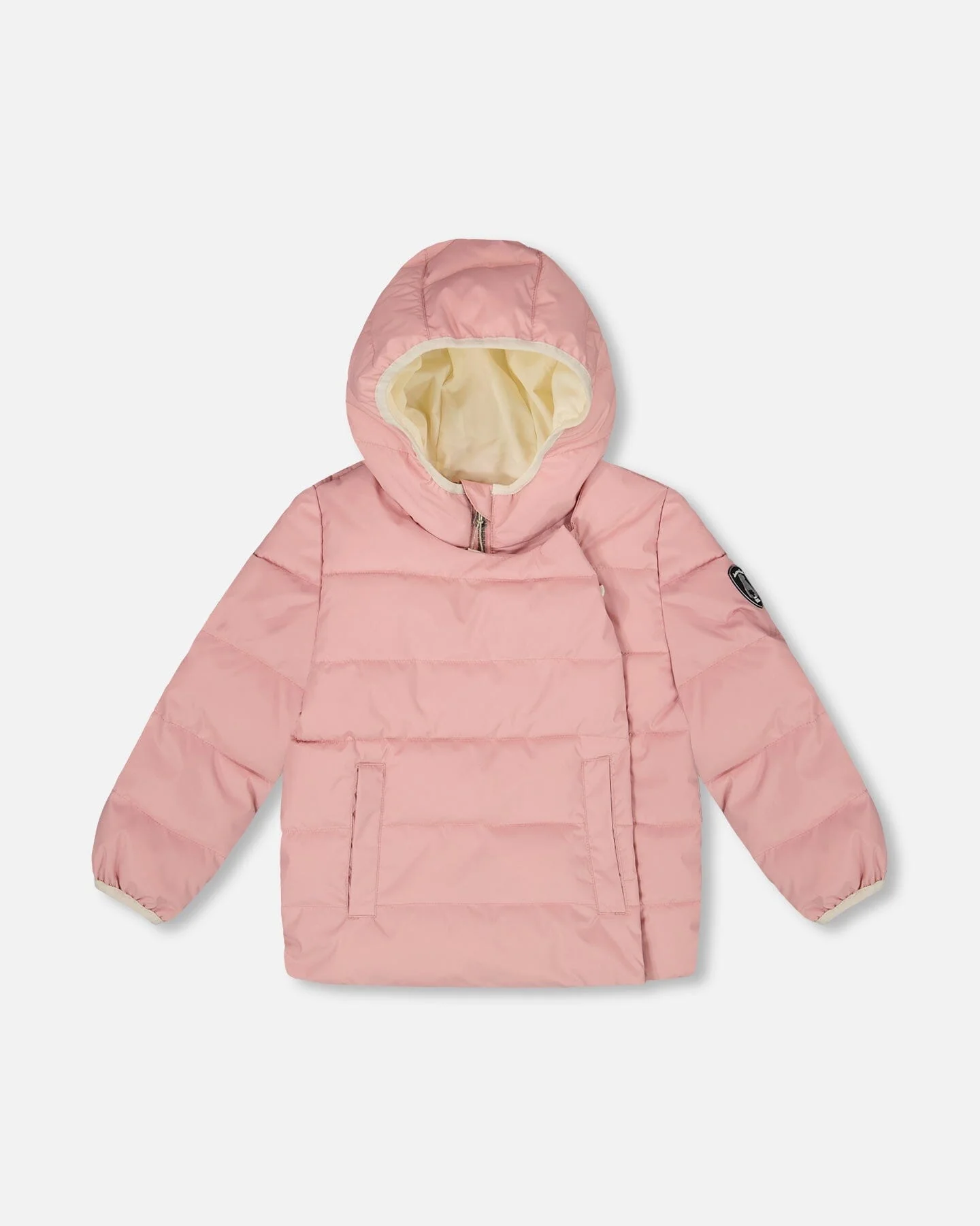 Compressible Winter Puffy Coat Designed For Car Seat Dusty Pink