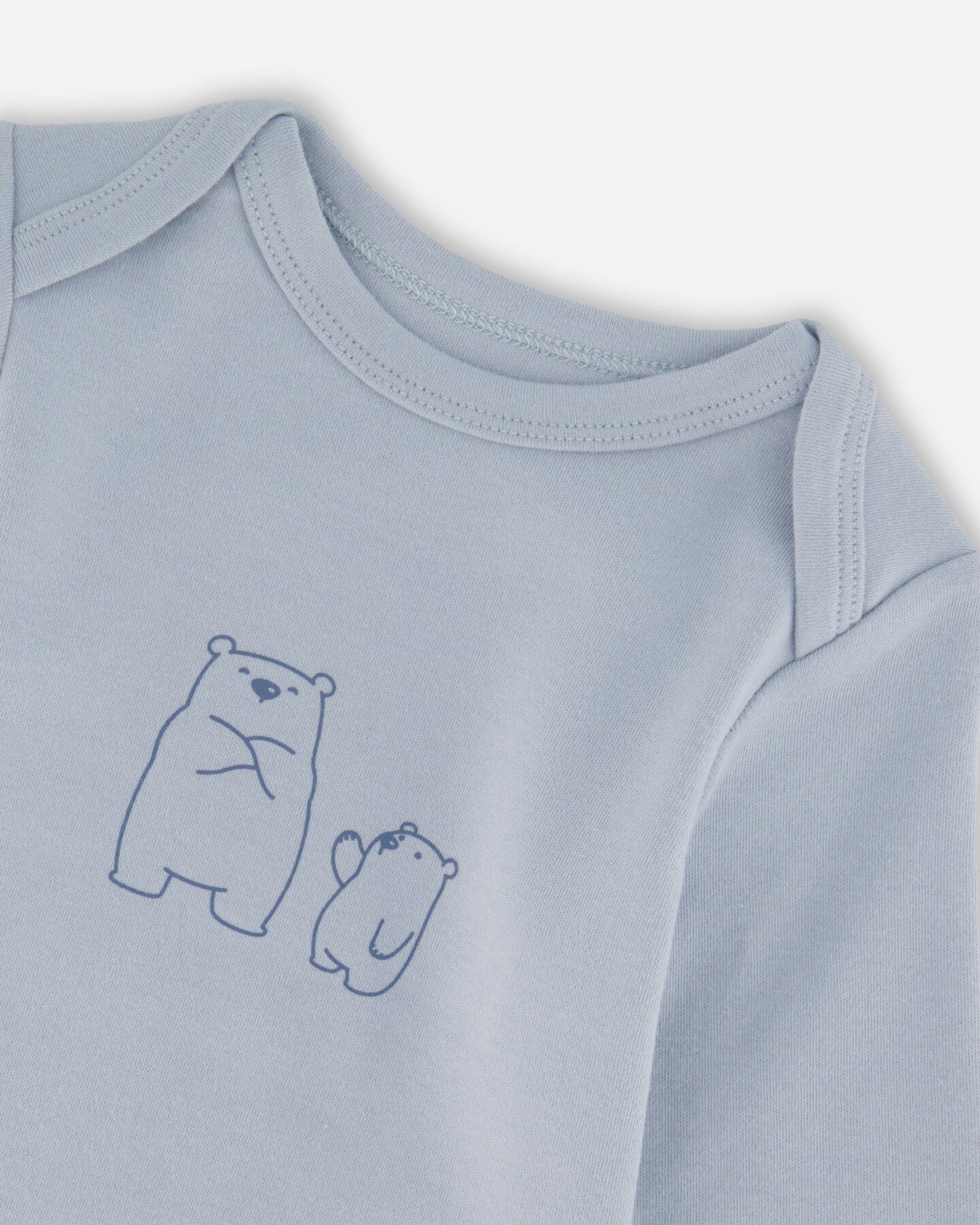 Organic Cotton Onesie And Overalls Set Blue Leaf Print