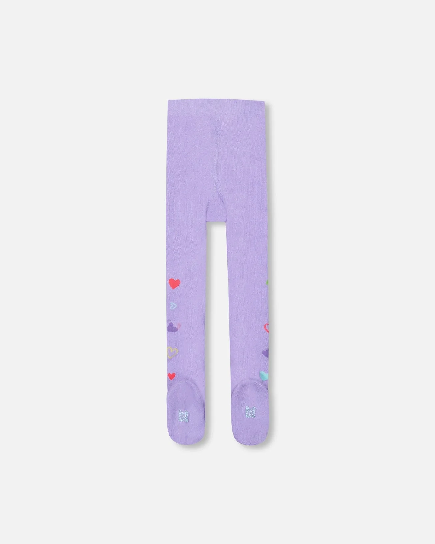 Knit Tights Lavender With Hearts