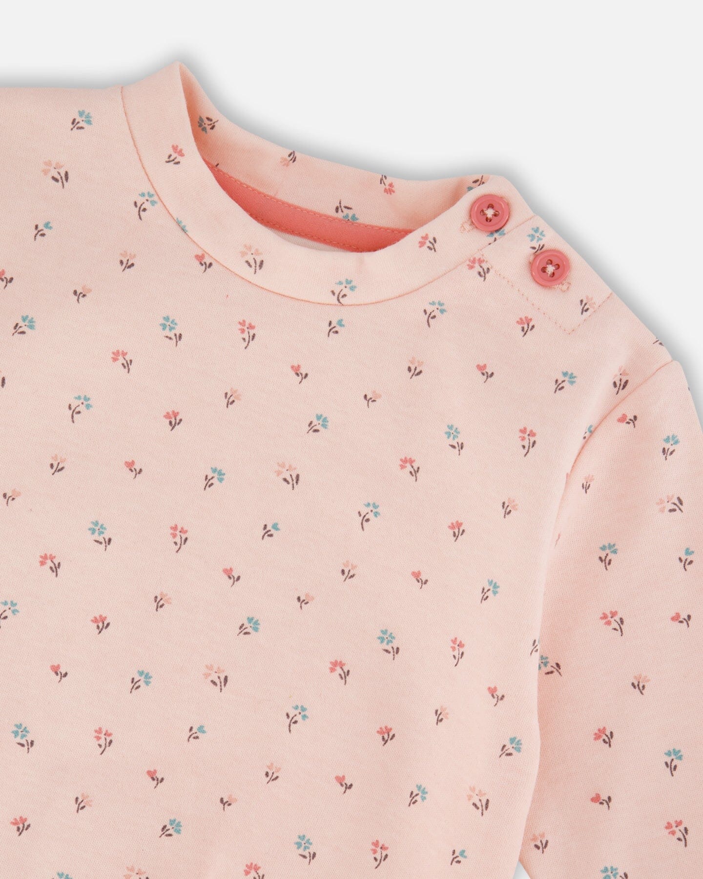 Organic Cotton Pant With Top Set Pink Mini Floral