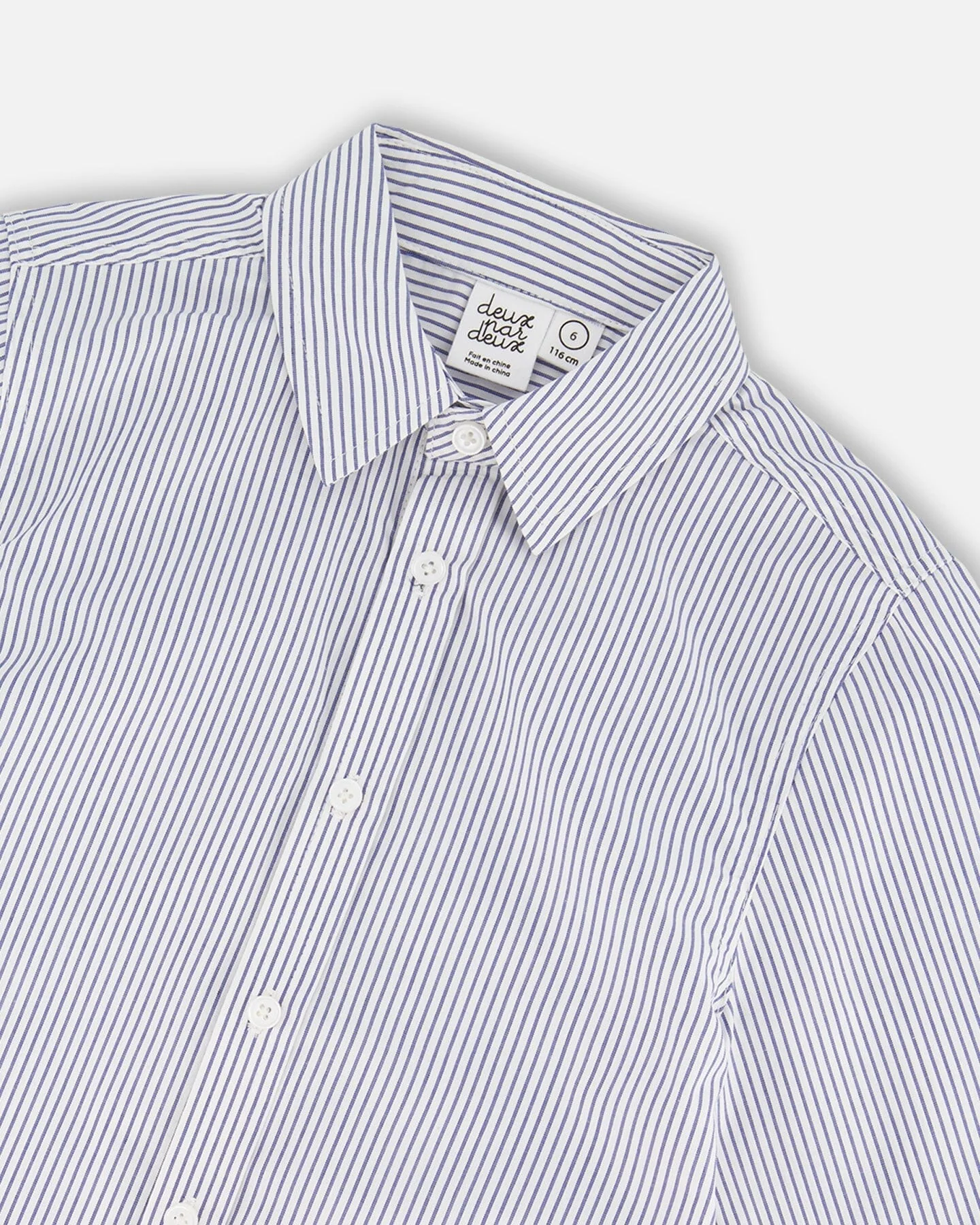 Long Sleeve Button Down Shirt Navy Blue Stripes