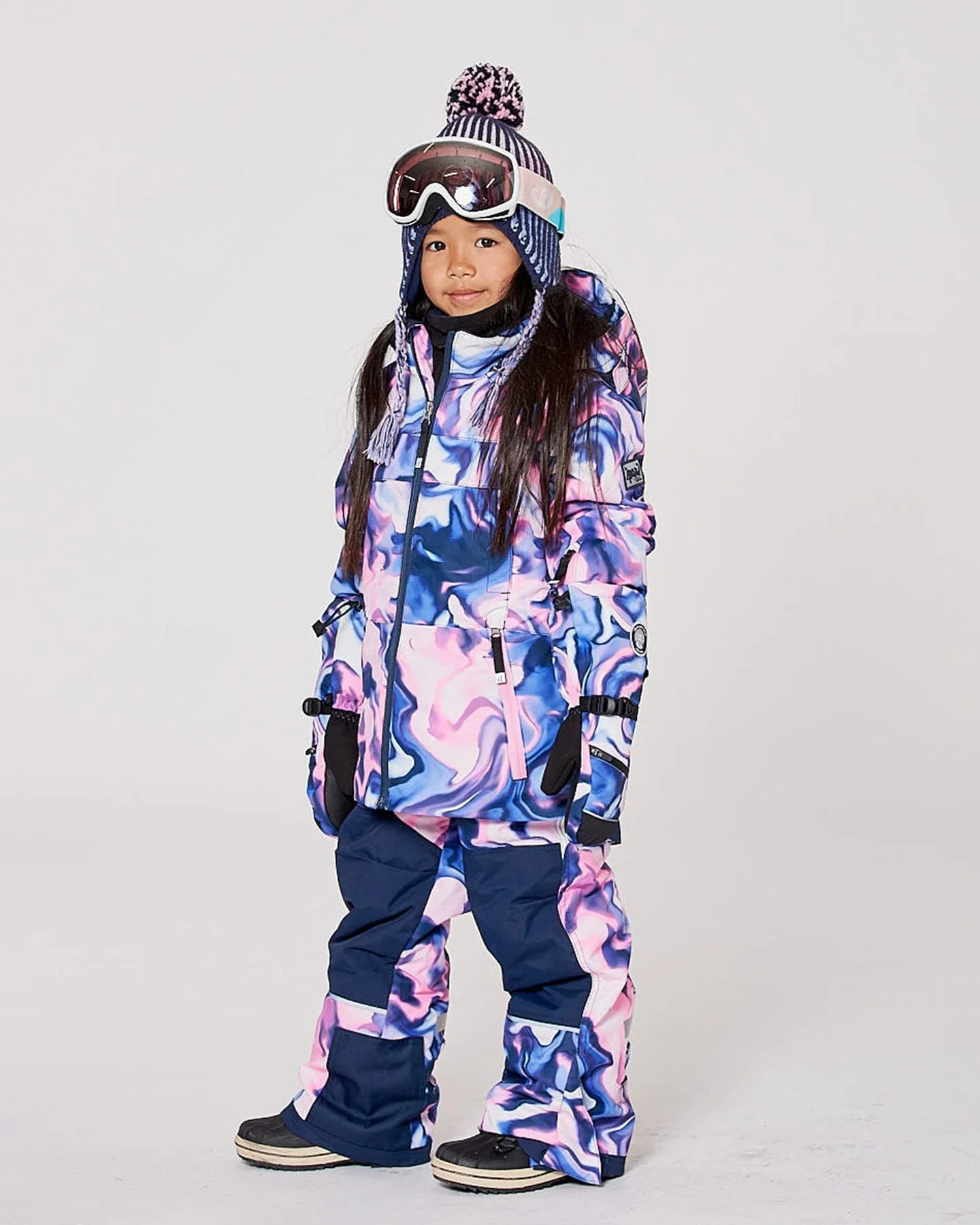 Two-Piece Teknik Snowsuit Pink And Blue Marble