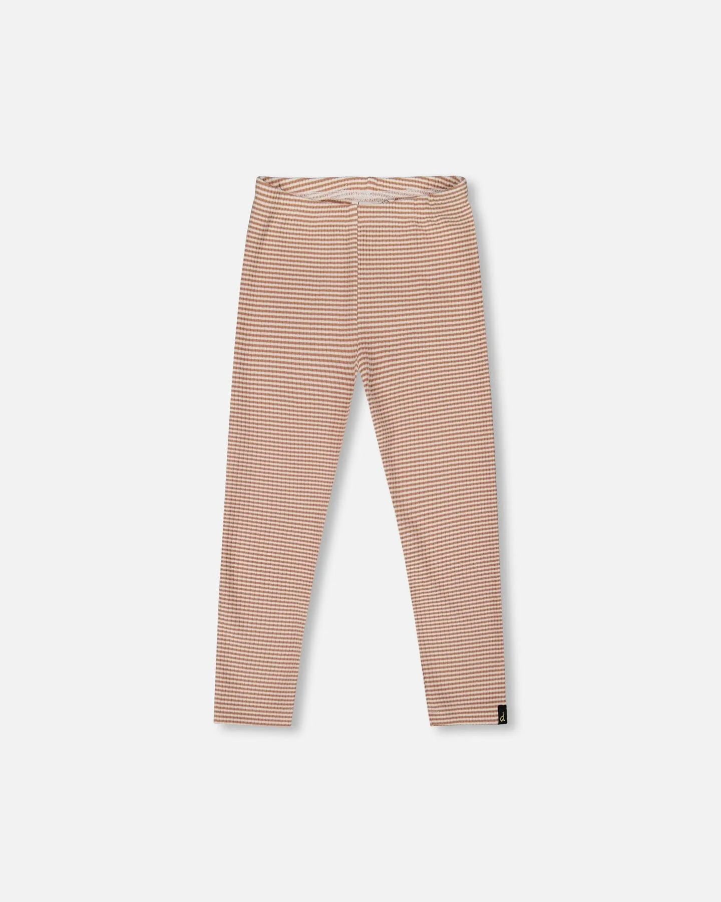 Rib Striped Leggings Beige And Off-White