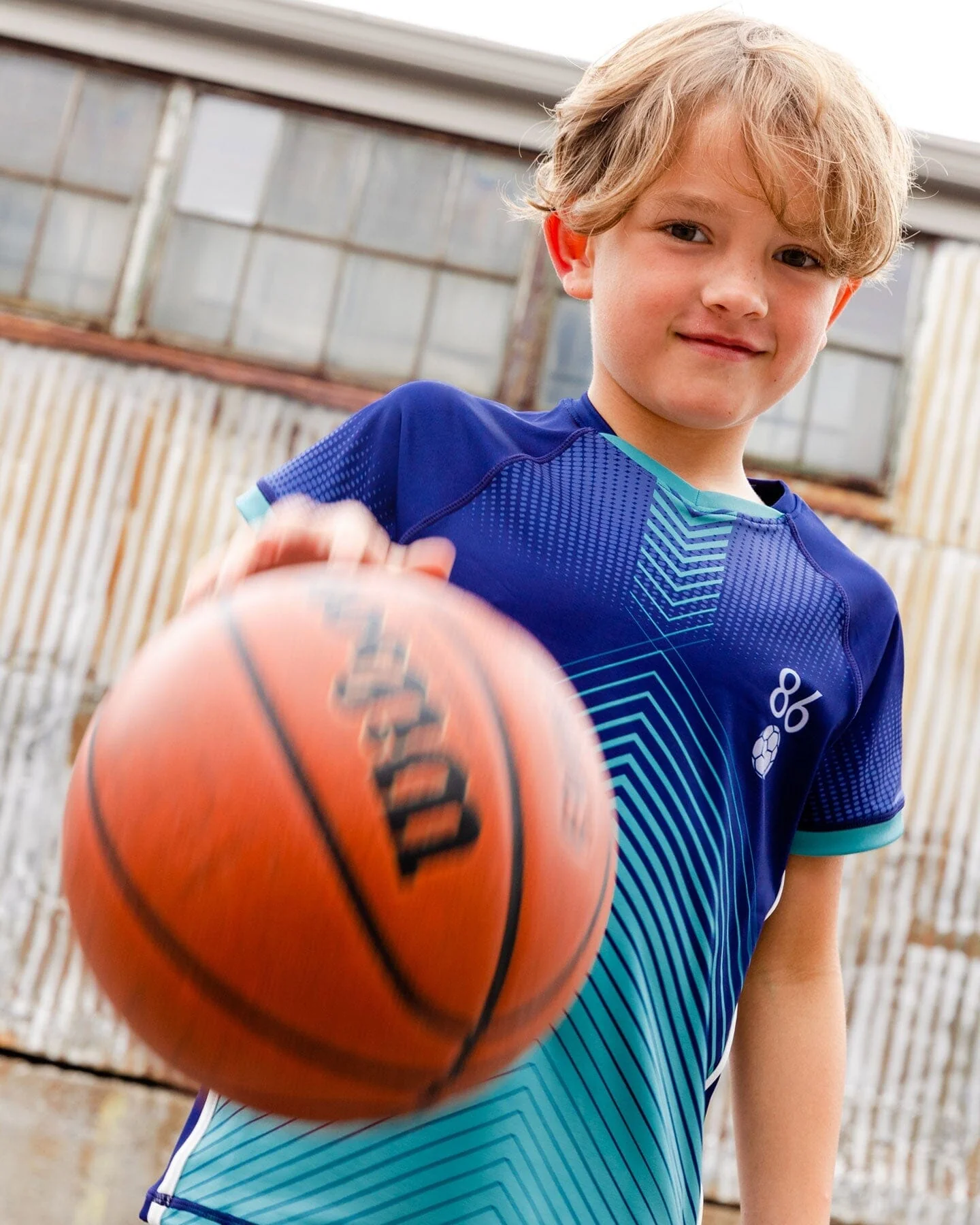 Short Sleeve Athletic Top Blue